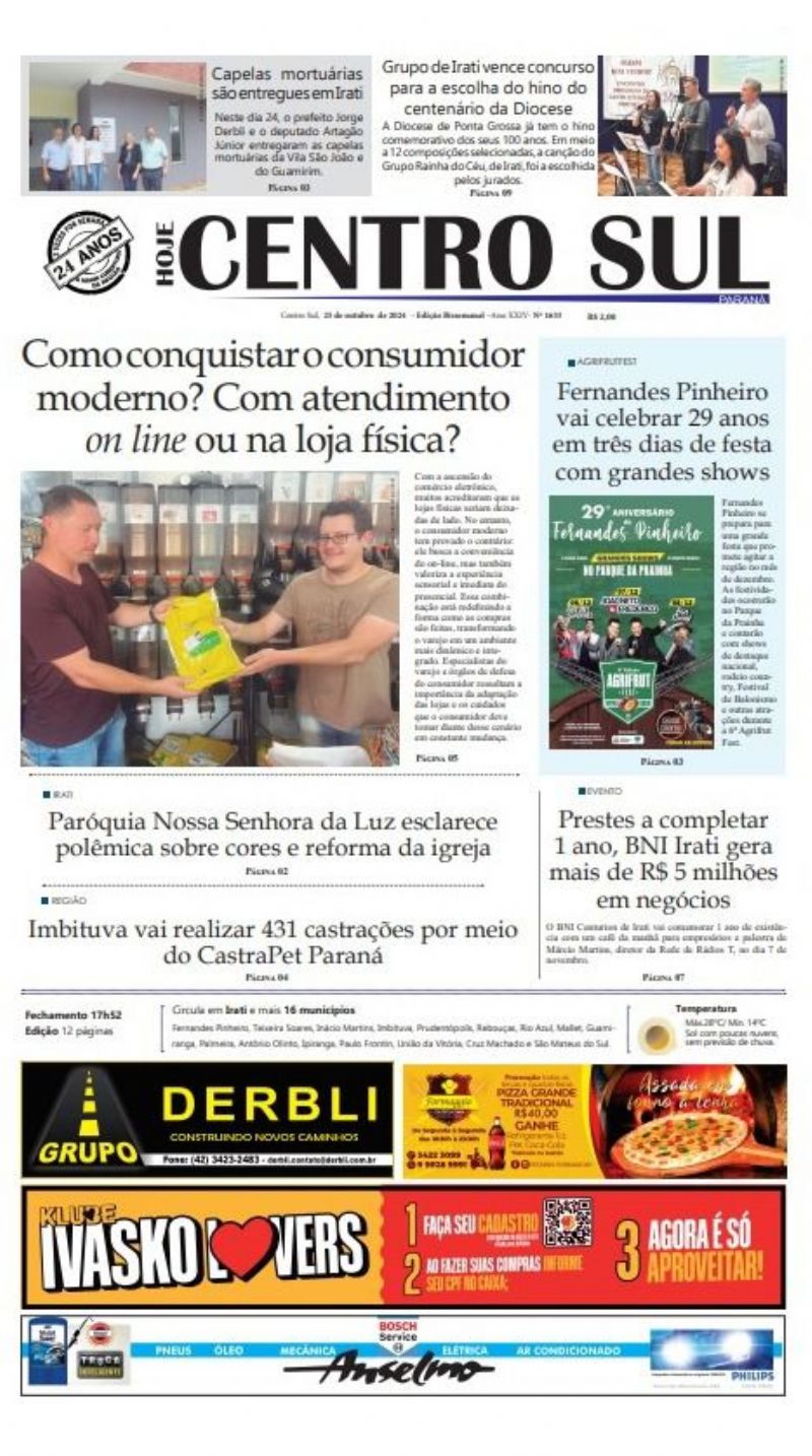 A Edição 1633 do Jornal Hoje Centro Sul já está nas bancas! 🗞️