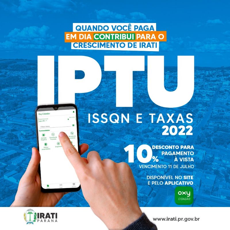 IPTU está disponível no site e por aplicativo Hoje Centro Sul