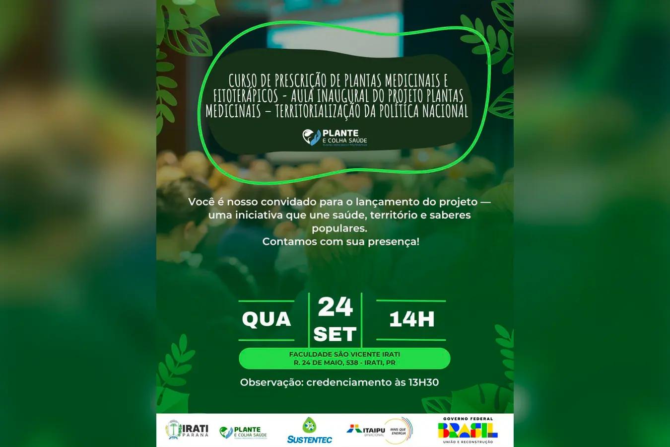 Aula inaugural do curso de prescrição de plantas medicinais acontece em Irati