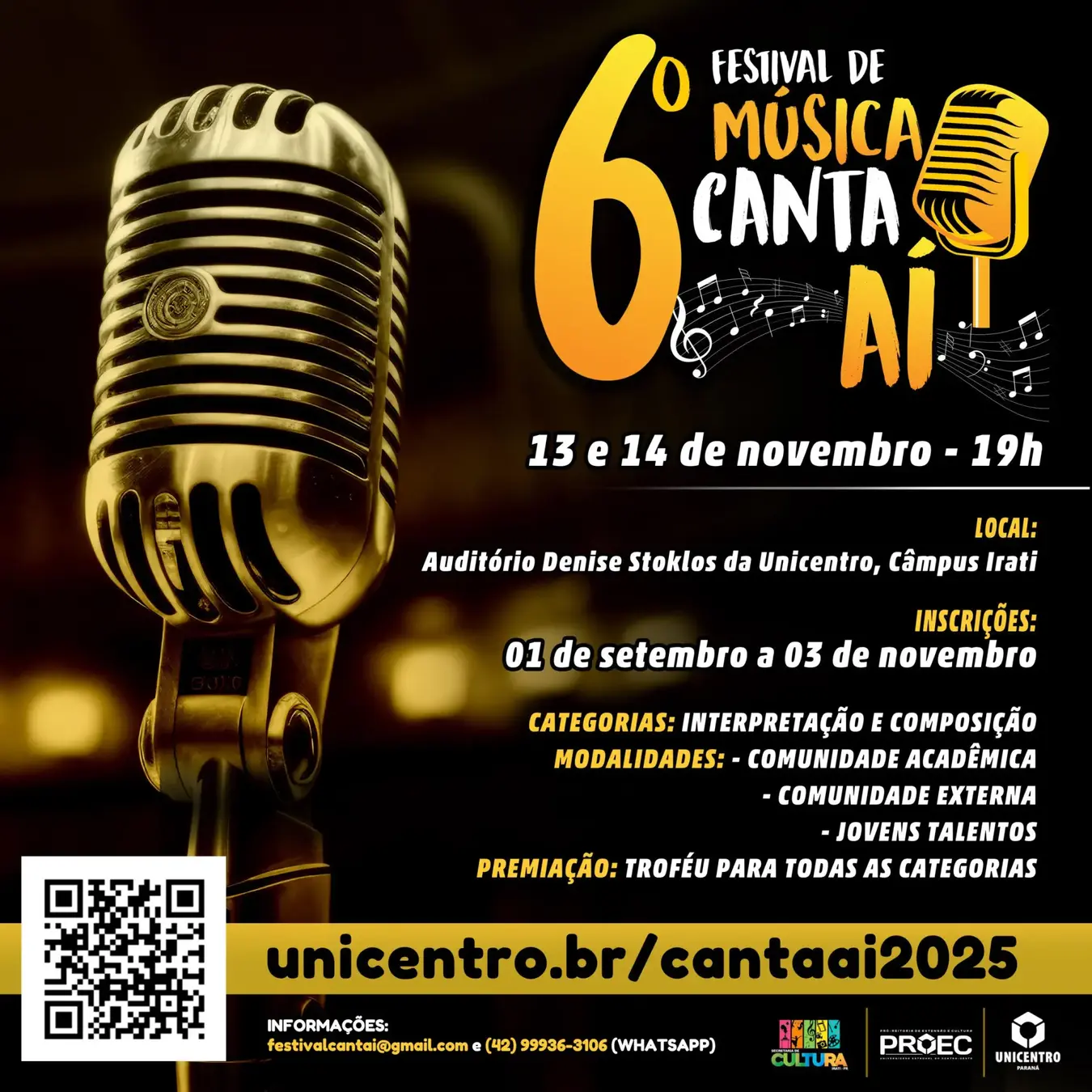 Estão abertas as inscrições para o 6º Festival Canta Aí