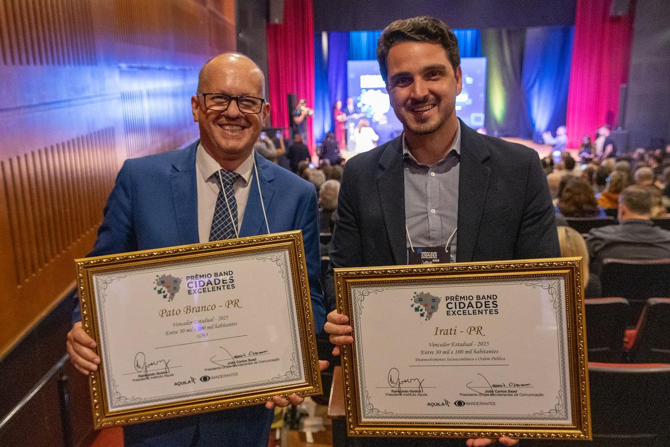 Irati vence o Prêmio Band Cidades Excelentes na categoria Desenvolvimento e Ordem Pública