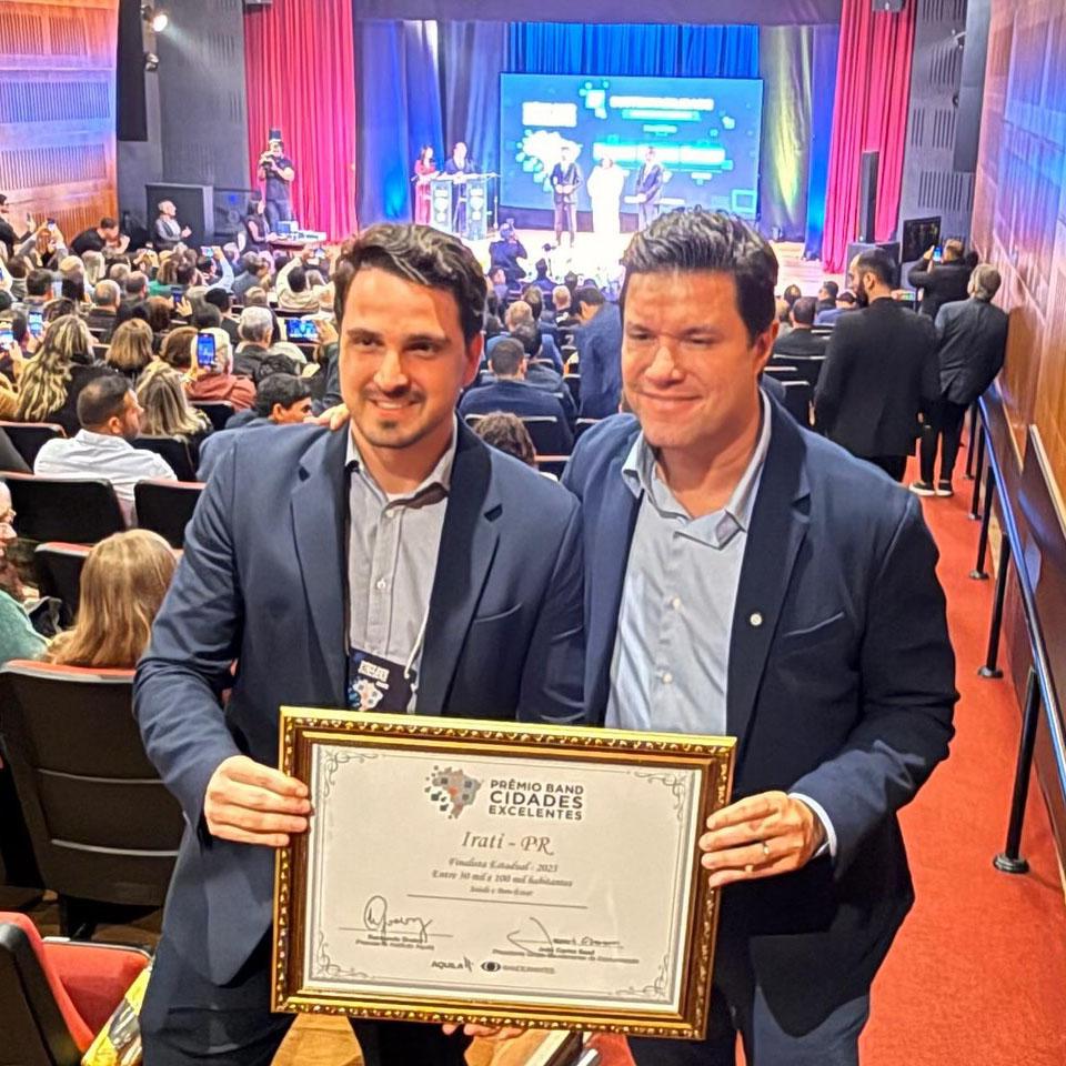 Irati vence o Prêmio Band Cidades Excelentes na categoria Desenvolvimento e Ordem Pública