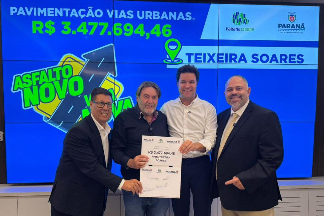 Teixeira Soares ganha R$ 3,4 milhões para asfalto