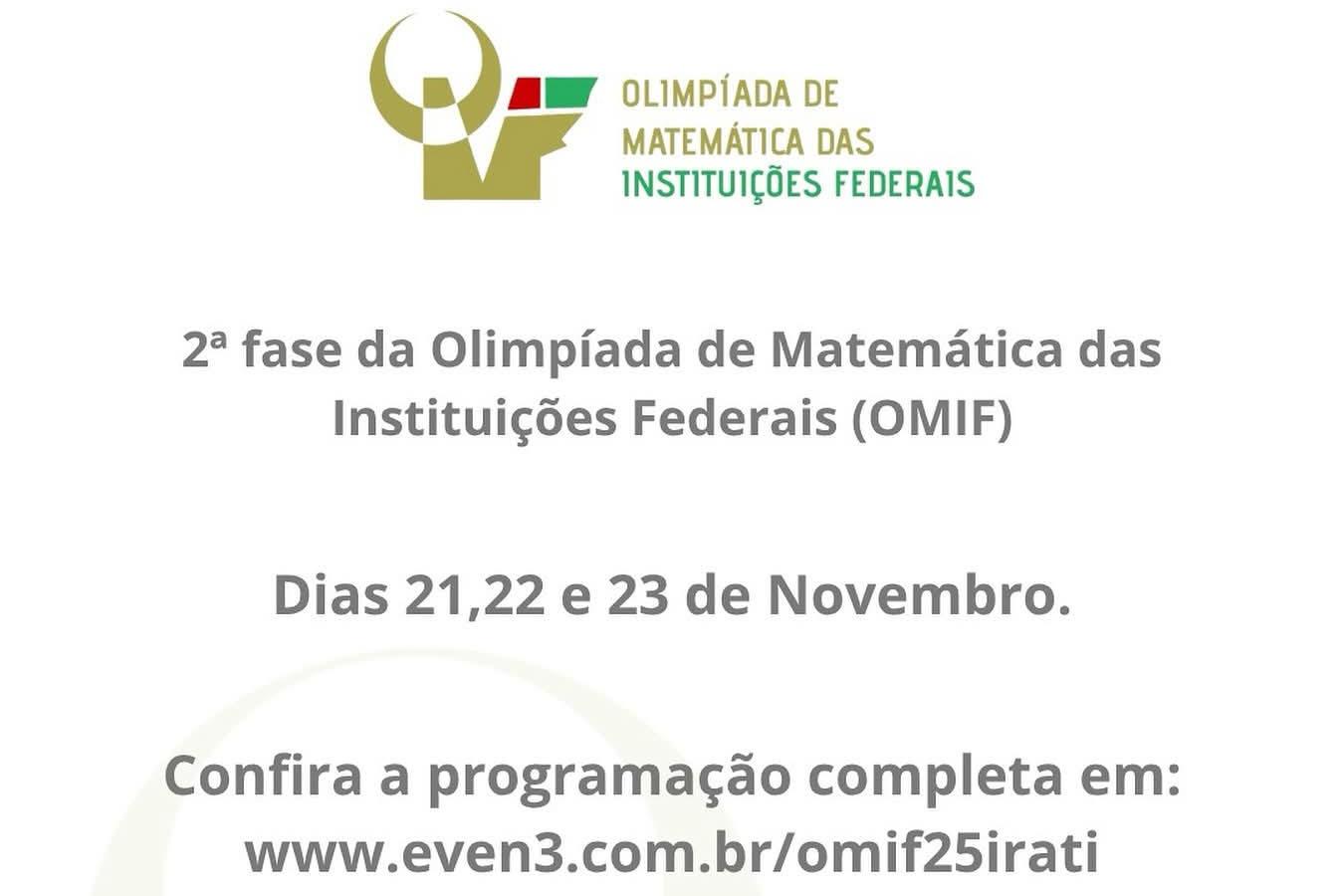 Irati sedia fase nacional da Olimpíada de Matemática das Instituições Federais