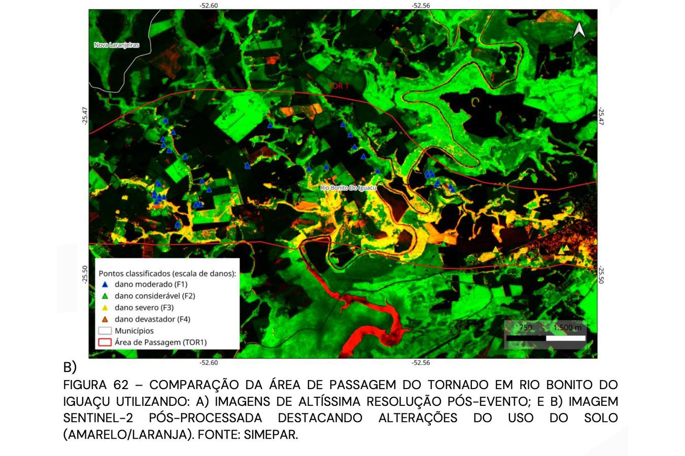 Laudo técnico final do Simepar eleva classificação de tornados que atingiram 11 cidades do Paraná