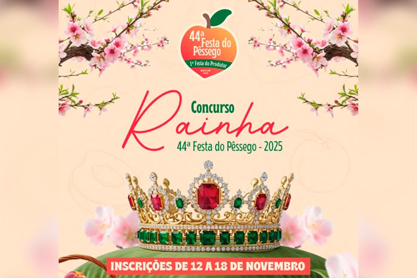 Prefeitura de Irati abre inscrições para Rainha e Princesas da 44ª Festa do Pêssego de Irati