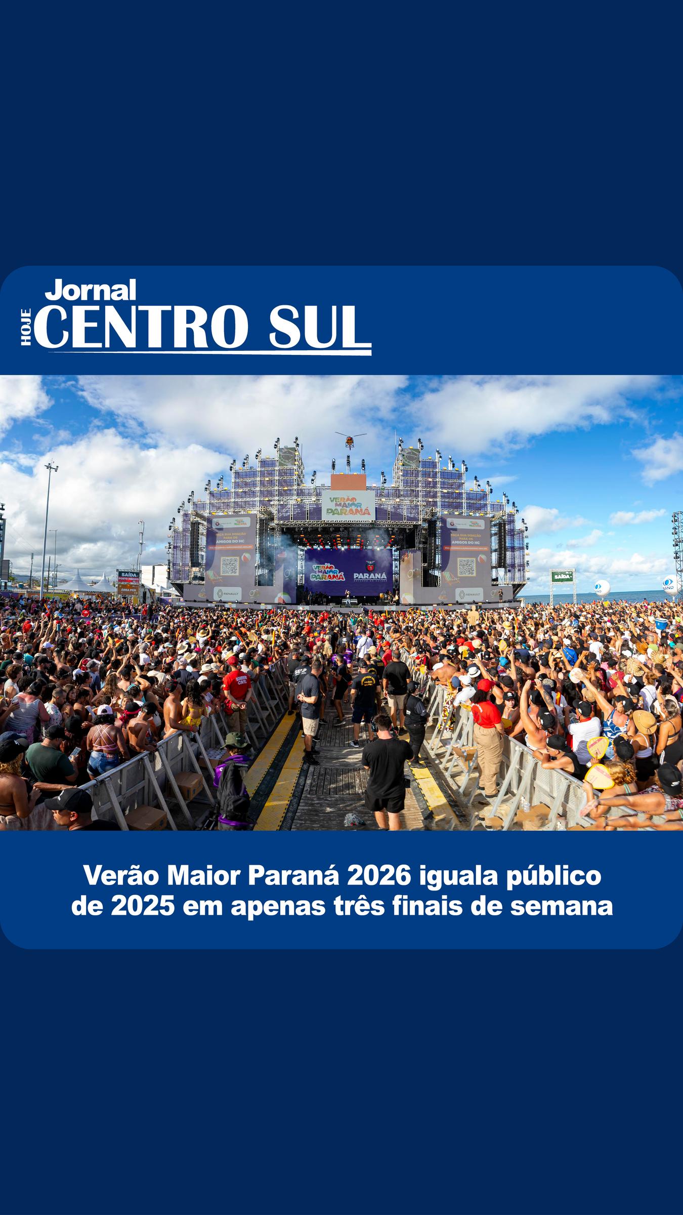 Verão Maior Paraná 2026 iguala público de 2025 em apenas três finais de semana