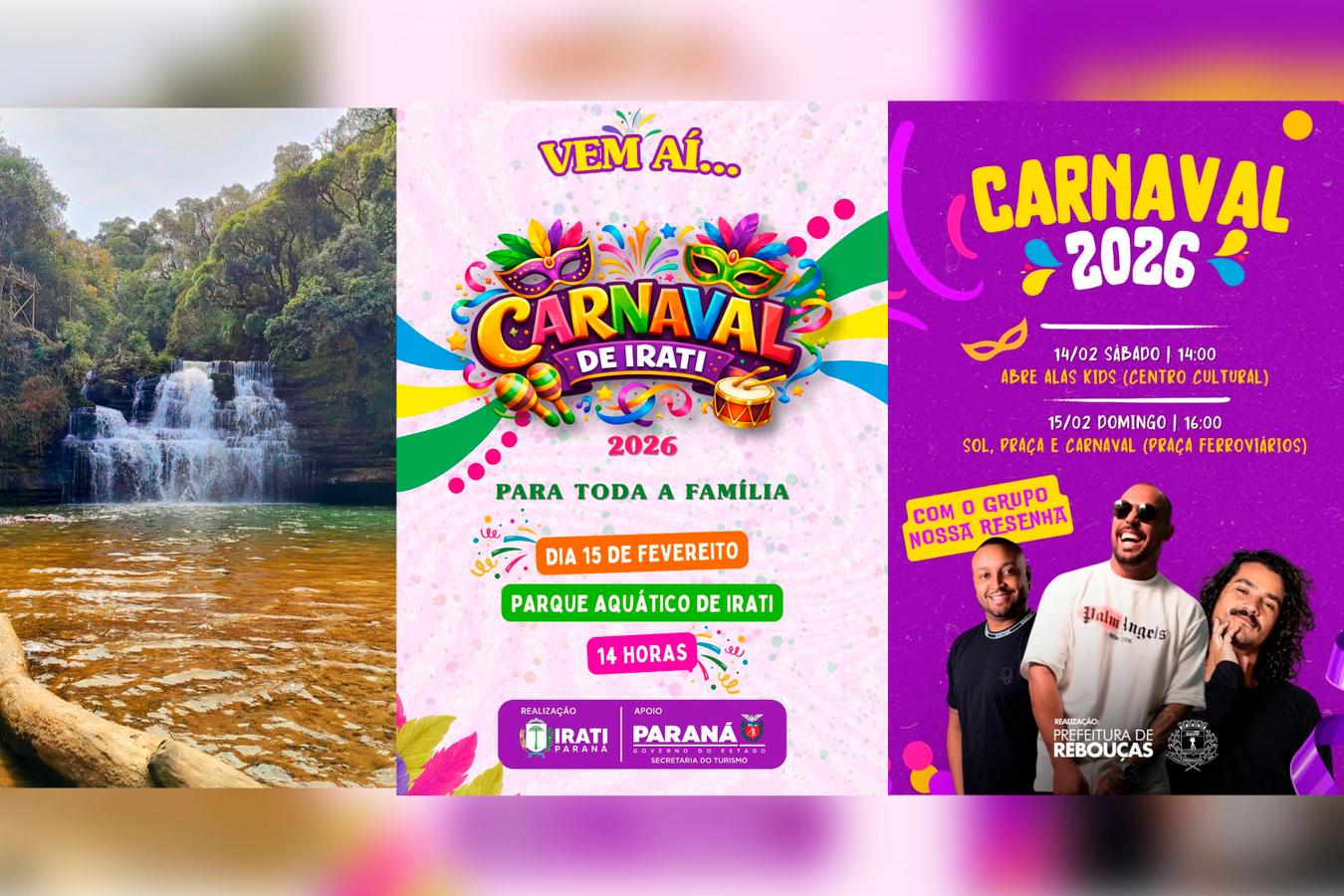 Região tem programação de Carnaval e opções de turismo para o feriado