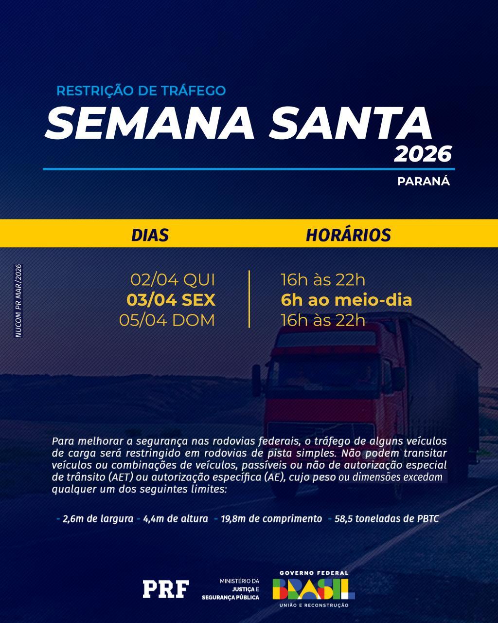PRF inicia Operação Semana Santa 2026 no Paraná 1 PRF inicia Operação Semana Santa 2026 no Paraná