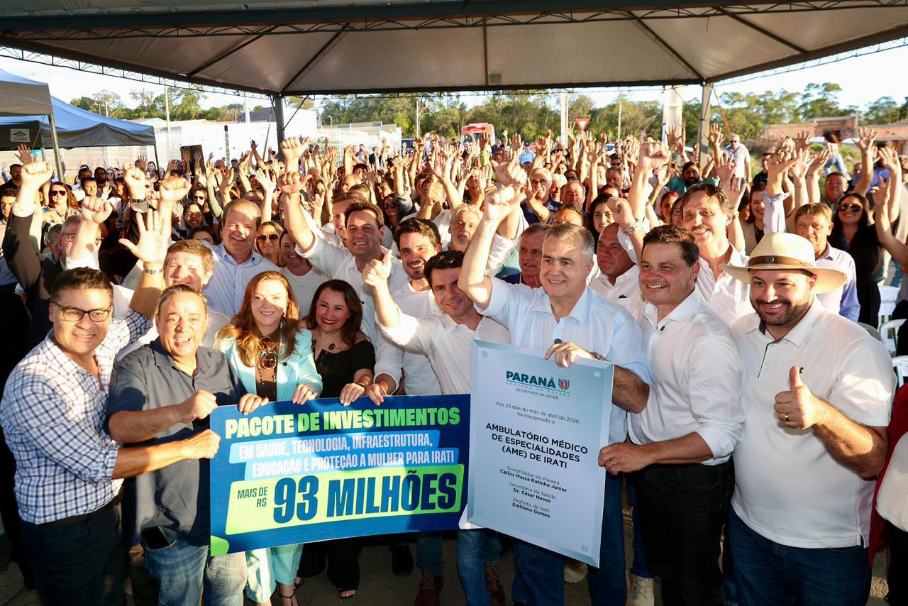 Ratinho Jr. inaugura Ambulatório de Especialidades e libera recursos para Parque Tecnológico em Irati