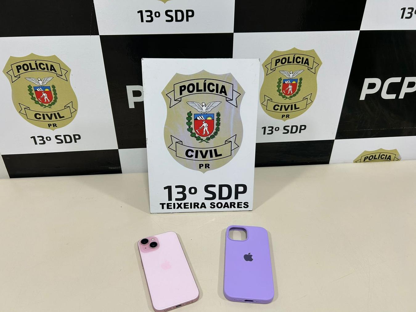 A PCPR, através da Delegacia de Polícia de Teixeira Soares, recuperou um iPhone 15 que teria sido subtraído no dia 13/05/2026.
