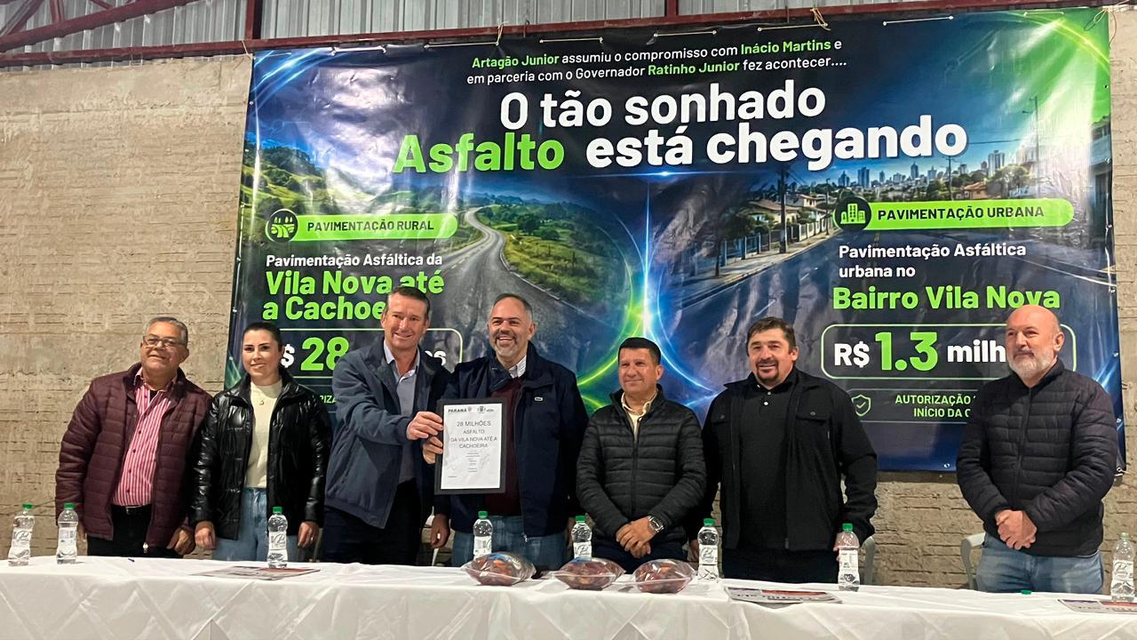 Artagão Júnior anuncia autorização para licitação de pavimentação rural de R$ 28 milhões em Inácio Martins