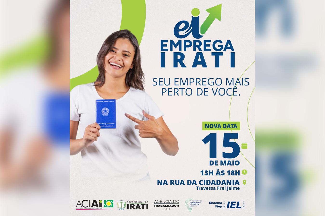 Emprega Irati tem nova data e será realizado em 15 de maio
