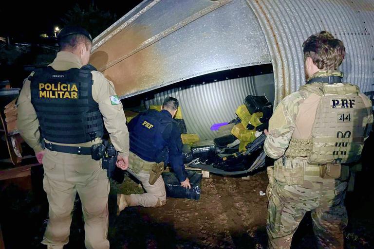 PRF e PM estouram depósito com mais de duas toneladas de droga apreendidas no Paraná