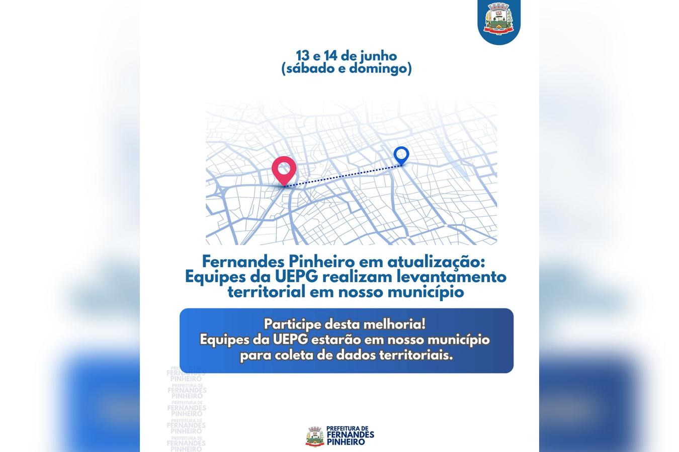 Fernandes Pinheiro fará recadastramento territorial neste fim de semana