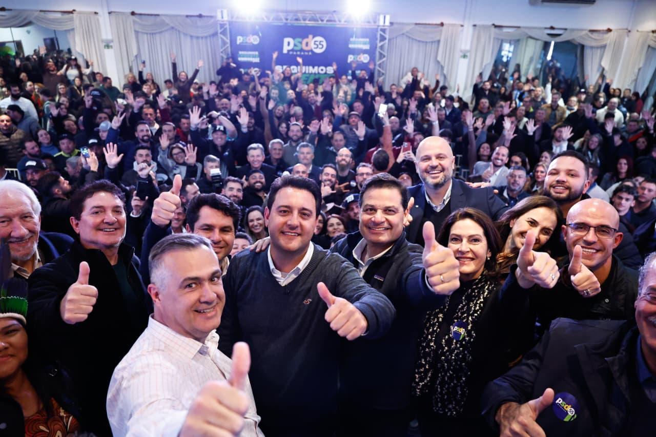 Sandro Alex, Ratinho Júnior e PSD reúnem milhares de apoiadores em São José dos Pinhais