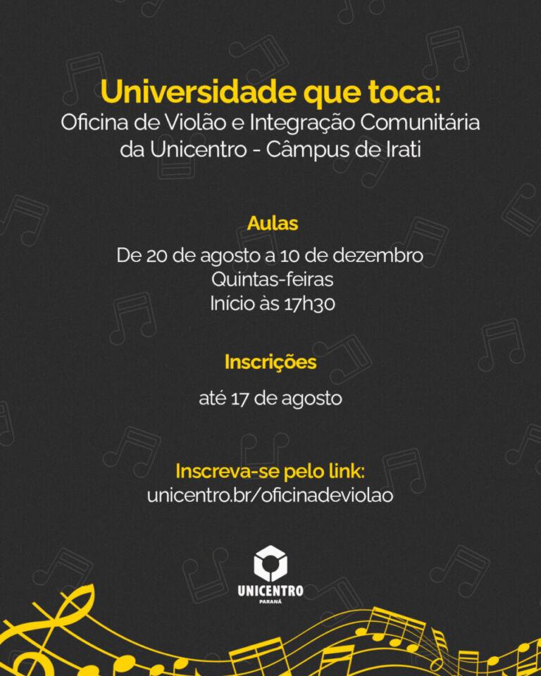 Inscrições abertas para Oficina de Violão no Câmpus de Irati 1 Inscrições abertas para Oficina de Violão no Câmpus de Irati