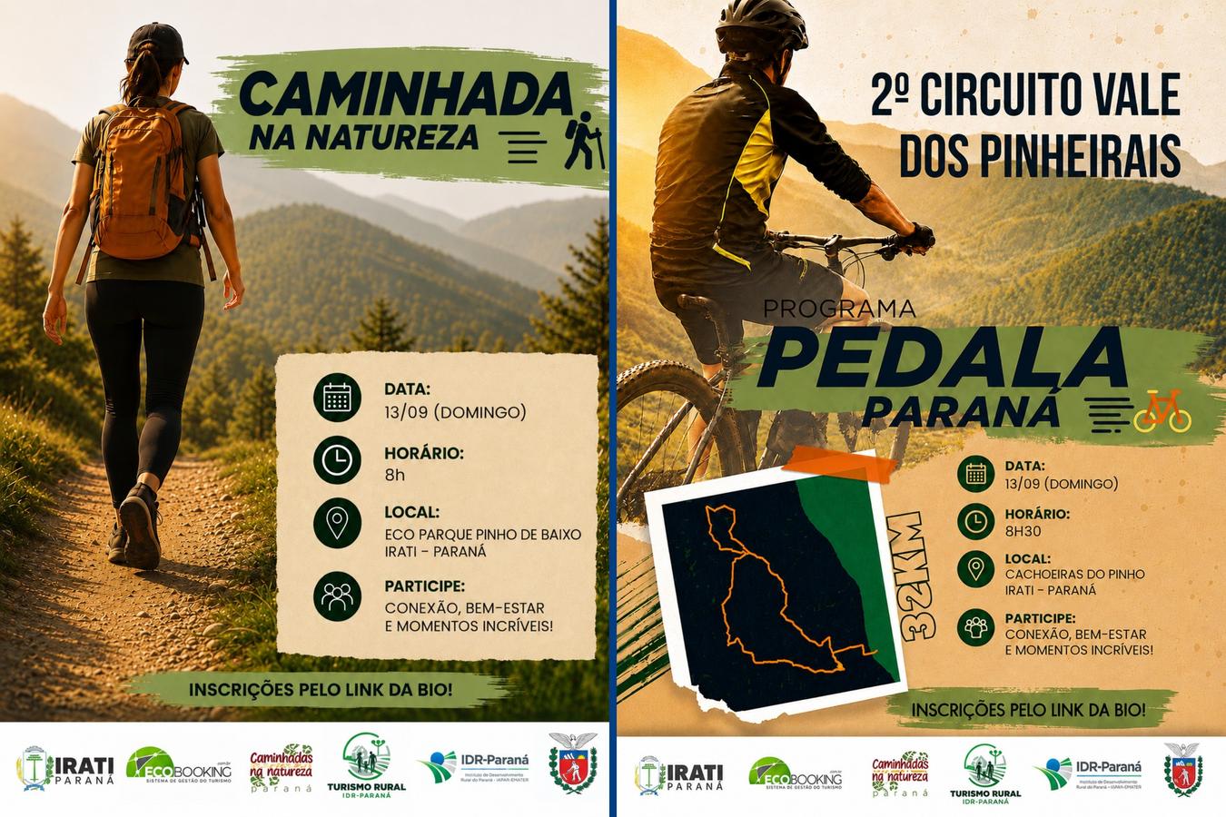 Prefeitura de Irati abre inscrições para caminhada e pedalada do 2º Circuito Vale dos Pinheirais