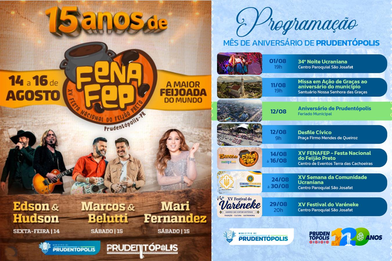 Prudentópolis comemora 120 anos com eventos culturais e XV Fenafep