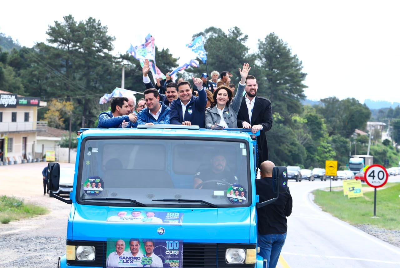 Sandro Alex, Greca e Ratinho Junior promovem três carreatas na Região Metropolitana de Curitiba neste sábado