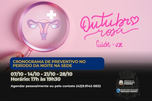 Outubro Rosa: Fernandes Pinheiro terá horários especiais para exames preventivos