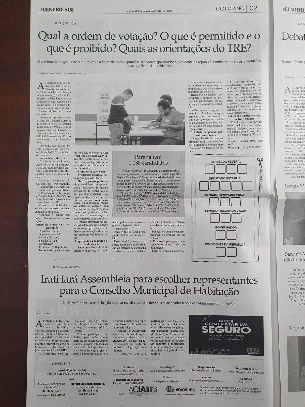 Qual a ordem de votação? O que é permitido e o que é proibido? Quais as orientações do TRE?
