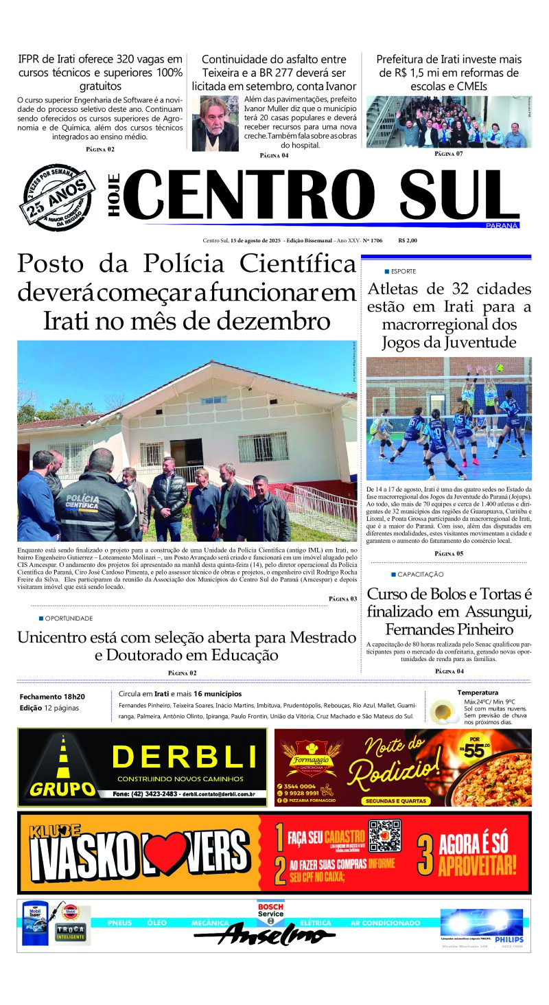 Edição de 15 de agosto de 2025